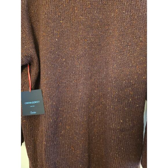 Cynthia Rowley Sweater Women's 1X Wrap Cardigan Wool/Acrylic Blend Toggle Maroo - Picture 10 of 12